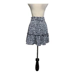 Shein black white pull on mini skirt size 6